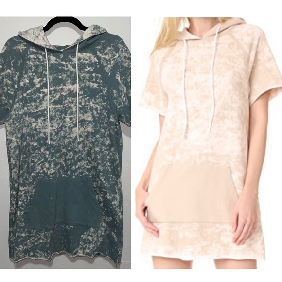 Cotton Citizen Dresses & Skirts - Cotton Citizen Revolve Bleach Dye Sweatshirt Hoodie Mini Dress